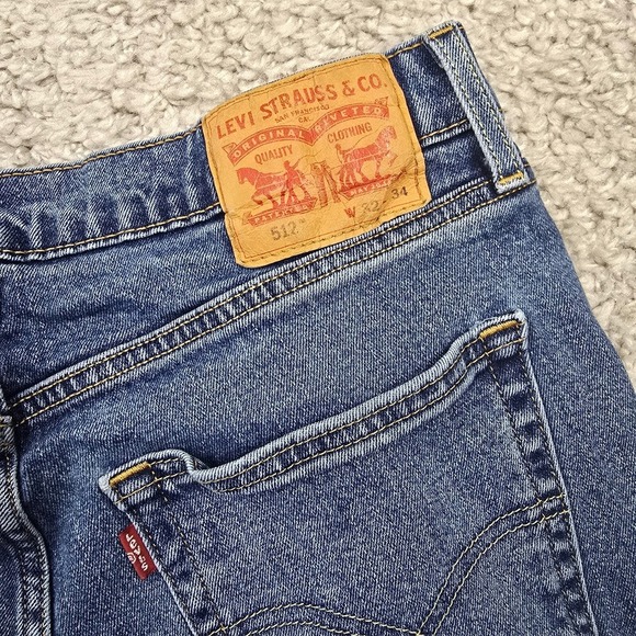 Levis 512 Jeans Mens 32x34 (Fits 30x32) Blue Slim Taper Fit Stretch Denim Modern - Picture 7 of 12